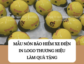 MẪU NÓN BẢO HIỂM XE ĐIỆN IN LOGO THƯƠNG HIỆU LÀM QUÀ TẶNG