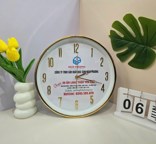 ĐỒNG HỒ TREO TƯỜNG IN LOGO THEO YÊU CẦU - GIẢI PHÁP QUÀ TẶNG HIỆU QUẢ, TIẾT KIỆM