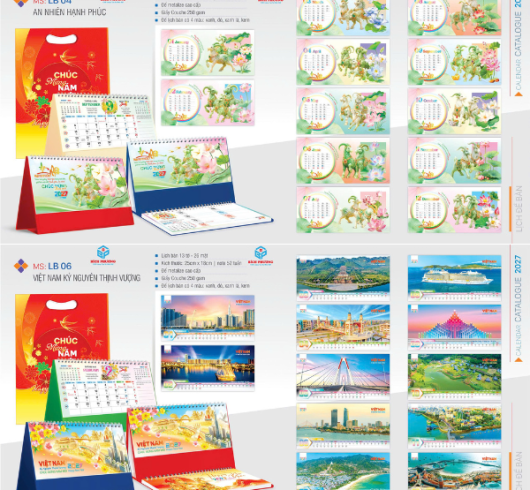 MẪU LỊCH ĐỂ BÀN 2027 MỚI NHẤT - QUÀ TẶNG BÍCH PHƯƠNG