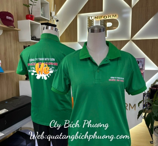IN ÁO ĐỒNG PHỤC MÀU XANH