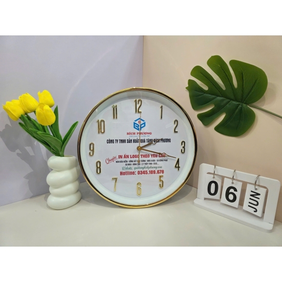 ĐỒNG HỒ TREO TƯỜNG IN LOGO THEO YÊU CẦU - GIẢI PHÁP QUÀ TẶNG HIỆU QUẢ, TIẾT KIỆM