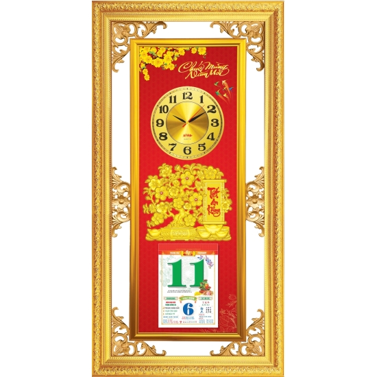 LỊCH TREO TƯỜNG KÈM ĐỒNG HỒ KHUNG TRANH 2027