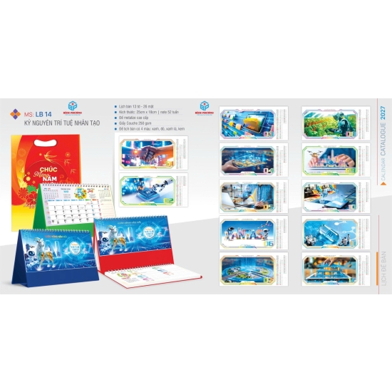 MẪU LỊCH ĐỂ BÀN 2027 MỚI NHẤT - QUÀ TẶNG BÍCH PHƯƠNG