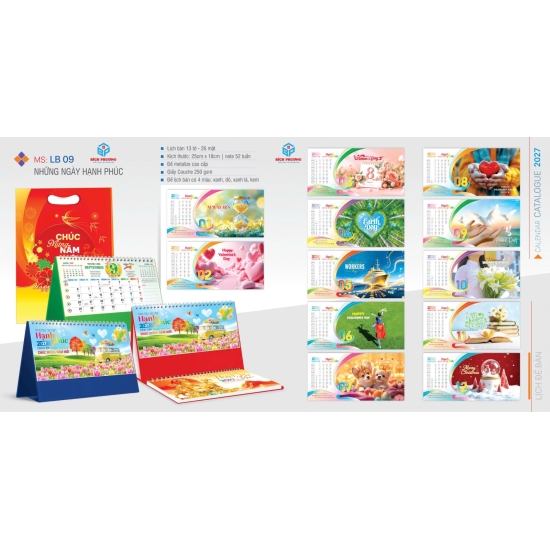 MẪU LỊCH ĐỂ BÀN 2027 MỚI NHẤT - QUÀ TẶNG BÍCH PHƯƠNG
