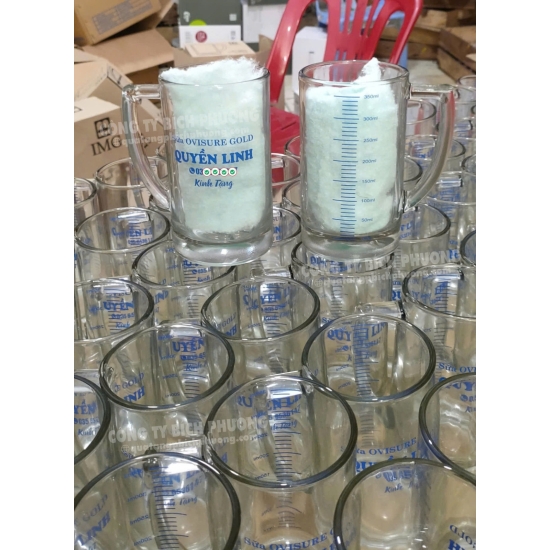 LY THỦY TINH SỮA OVISURE GOLD – SẢN PHẨM TẶNG KÈM CAO CẤP IN LOGO & THANG ĐO DUNG TÍCH