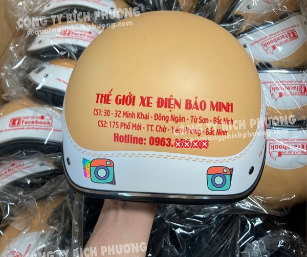 Nón bảo hiểm in logo chất lượng