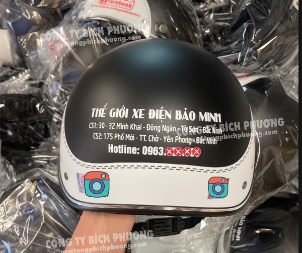 Nón bảo hiểm in logo Bích Phương