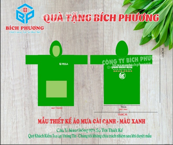 Áo mưa in logo chất lượng hoàn hảo
