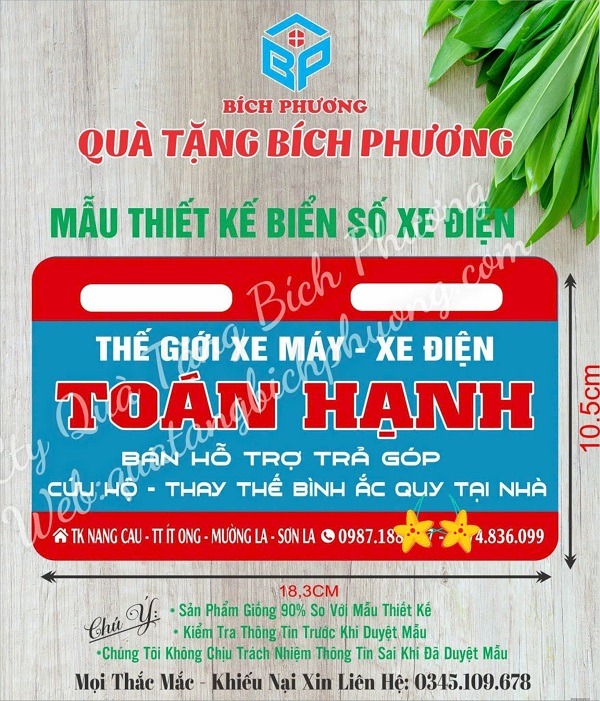 Biển số xe điện in logo