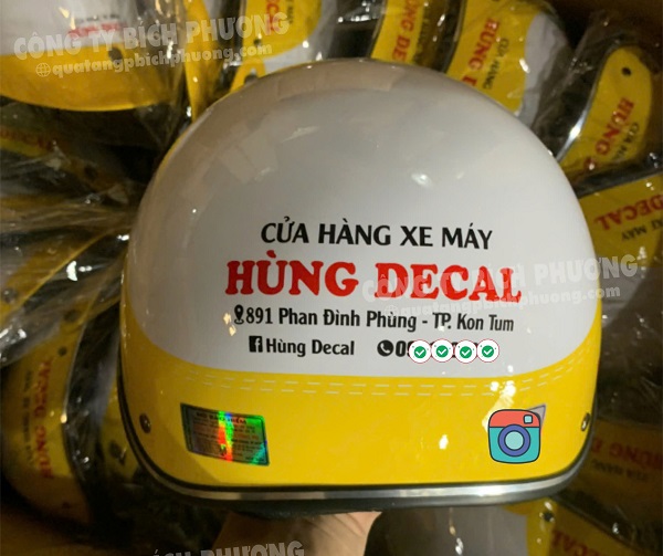 Nón bảo hiểm in logo là quà tặng dành tặng khách hàng cho doanh nghiệp