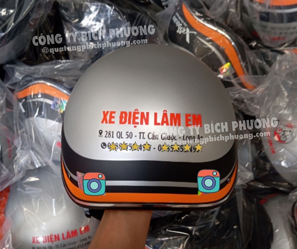 Bích Phương chuyên sản xuất nón bảo hiểm in logo đạt chuẩn