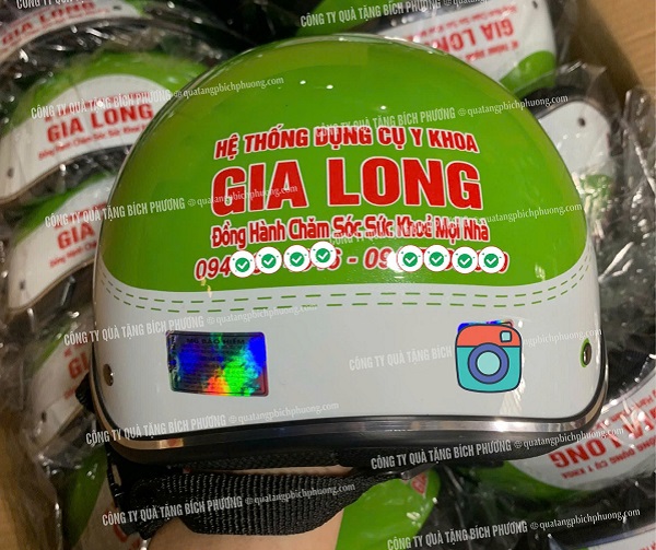 Nón bảo hiểm in logo chất lượng uy tín về giá thành tại Quà Tặng Bích Phương