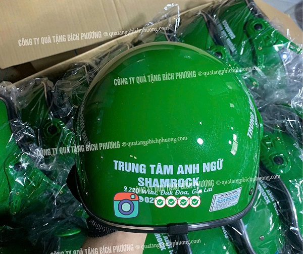 Nón bảo hiểm in logo chất lượng tại Quà Tặng Bích Phương