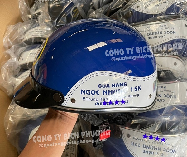 Nón bảo hiểm in logo nửa đầu nhựa Bích Phương giá rẻ