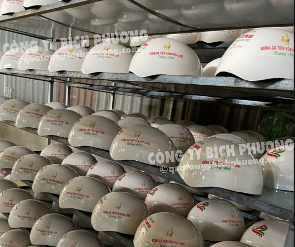 Nón bảo hiểm in logo quảng cáo thương hiệu