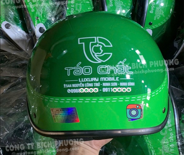 Nón bảo hiểm in logo đạt chuẩn tại Bích Phương