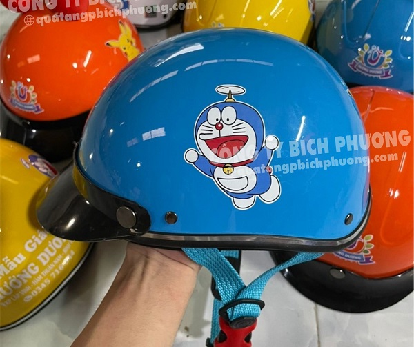 Nón bảo hiểm in logo cho trẻ em tại Thái Bình