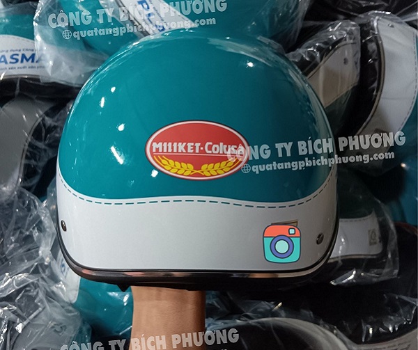 Nón bảo hiểm in logo thiết kế đơn giản dành cho doanh nghiệp
