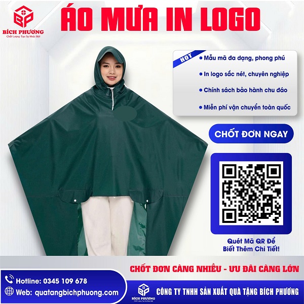 Áo mưa in logo