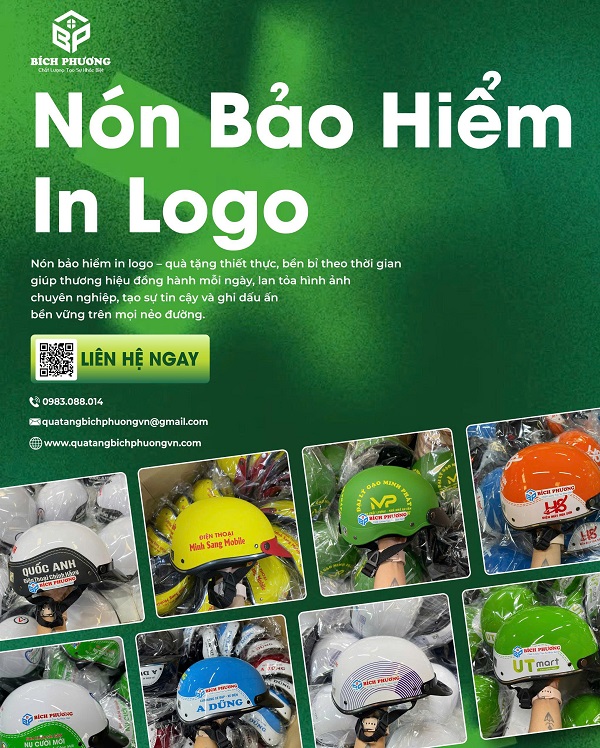 Nón bảo hiểm in logo Nón bảo hiểm in logo