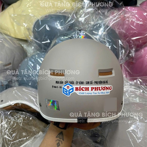 Nón bảo hiểm in logo Nón bảo hiểm in logo